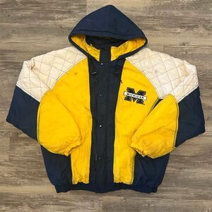 Vintage NCAA Starter Michigan Wolverines Full Zip Jacket Size XL Football